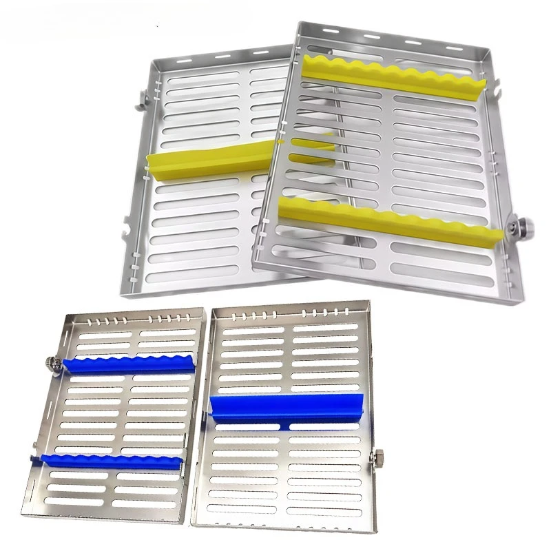 Dental Instrument Storage Rack, Stainless Steel Implant Tool Sterilization Box, Dental Resin Filling Instrument Storage Rack