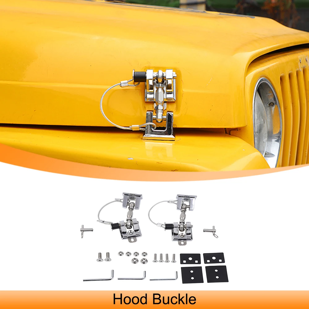 

Car Engine Latch Hood Buckle Locks Catches Kits Decaration for Jeep Wrangler TJ 1997-2005 2006 Bonnet Pin Exterior Accessories