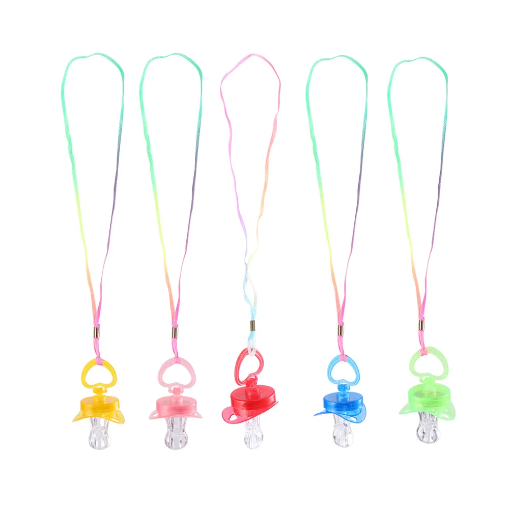 LED Pacifier Necklace Flash Whistle Pacifiers Toy Nice Present Great Gift Pretty Abs Fashion Children’s Toys
