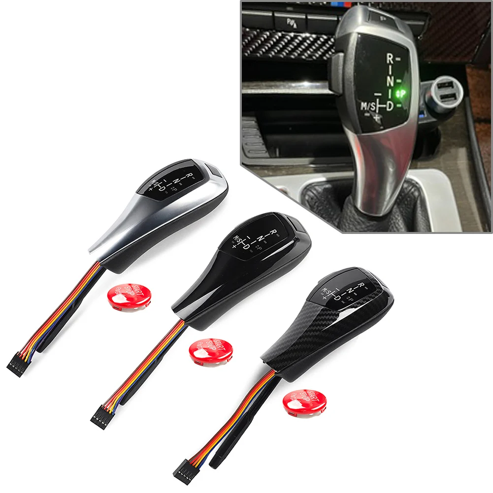 Automatic LED Gear Shift Knob & Red Start Stop Button Cover For BMW 1 3 5 6 7 Series X1 X3 X5 Z4 LHD Only