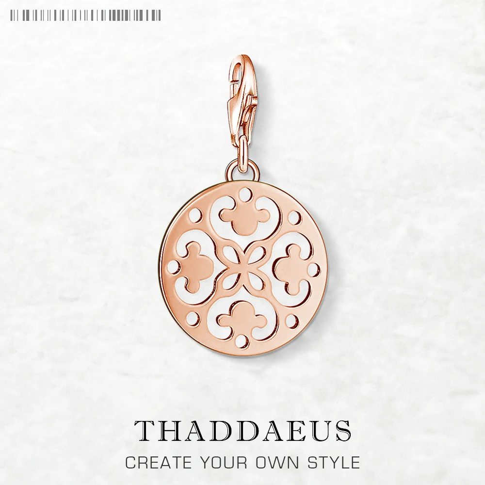 

Rose Gold Plated Charm Pendant Ornament New Europe Jewelry Ethnic Gift In Real 925 Sterling Silver