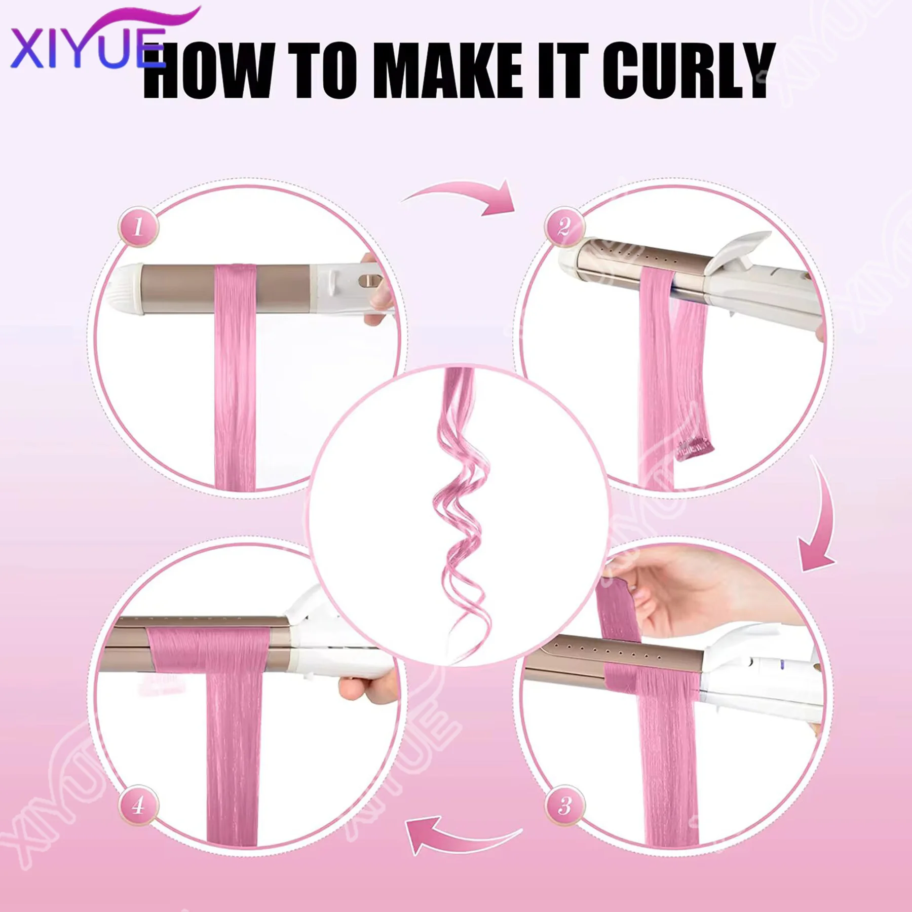 XY كليب في وصلات الشعر الملونة يسلط الضوء على الحفلات 24 بوصة 6 قطعة/الحزمة متعدد الألوان مستقيم الشعر الاصطناعية قطع الشعر الأرجواني