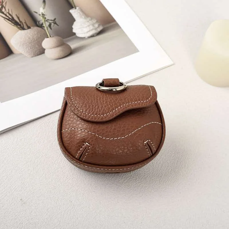 New Mini Change Cap Layer Soft Leather Compact Women's Key Bag Retro Coin Bag