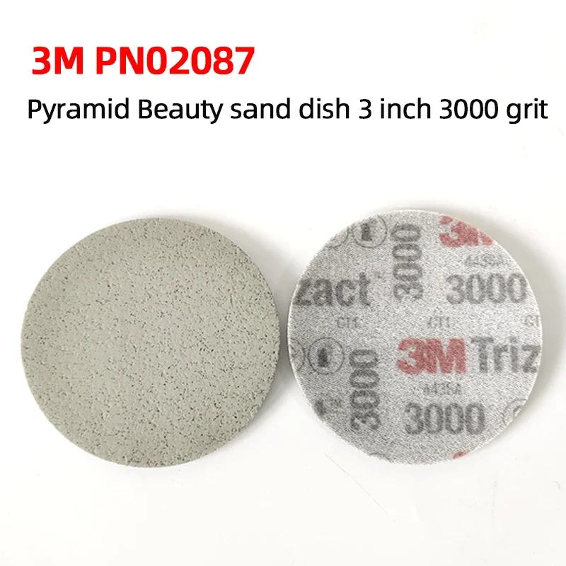 1Pcs 3M 02087 Trizact Foam Disc Back Flocking Sponge Dry Grinding  Sandpaper Car Paint Repair 3000 Mesh Grit 75MM 3Inch Abrasive