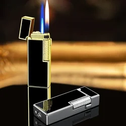 Gas Lighters High End Wheel Lighter Butane Grinding Wheel Flame Mini Metal Gadgets for Men Flame Switching Smoking Accessories