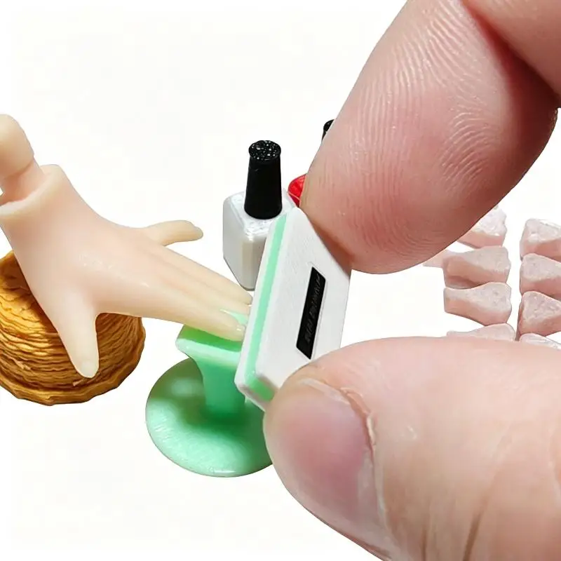 【M】Mini Dollhouse Manicure Tool Set Accessories Perfect For Pretend Play Doll House Decoration Collection
