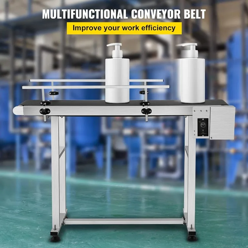 59 X 7.8 Inch Conveyor Table Heavy Duty Stainless Steel Motorized Belt Conveyor for Inkjet Coding Applications Powered Rubber