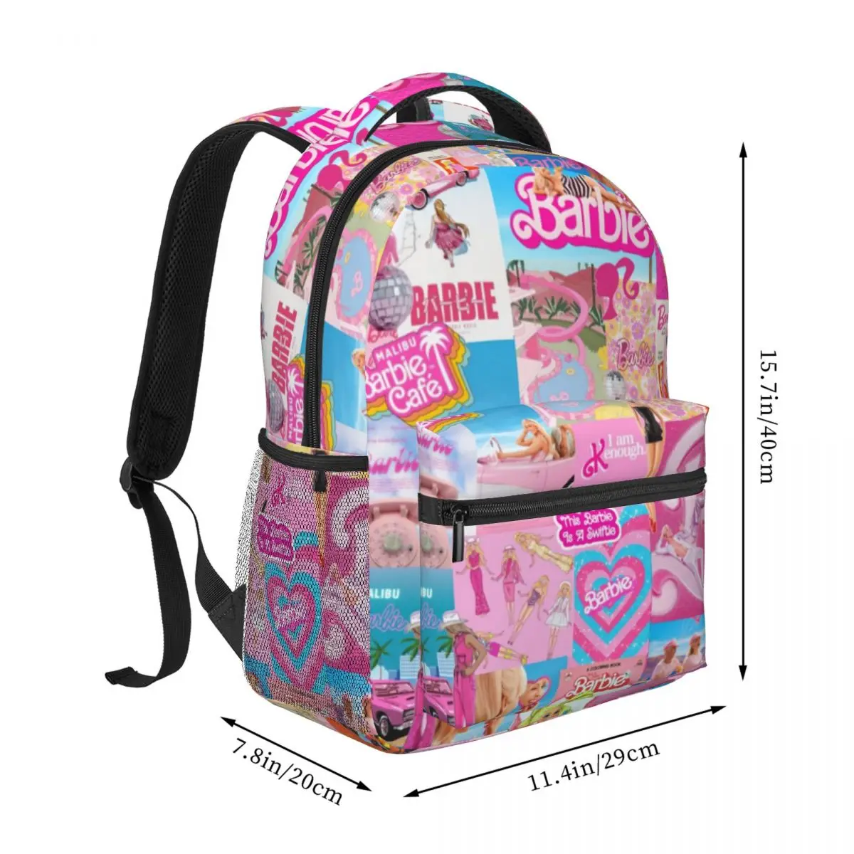 Barbie New fashion Pattern School Bag Print zaino leggero 17 pollici