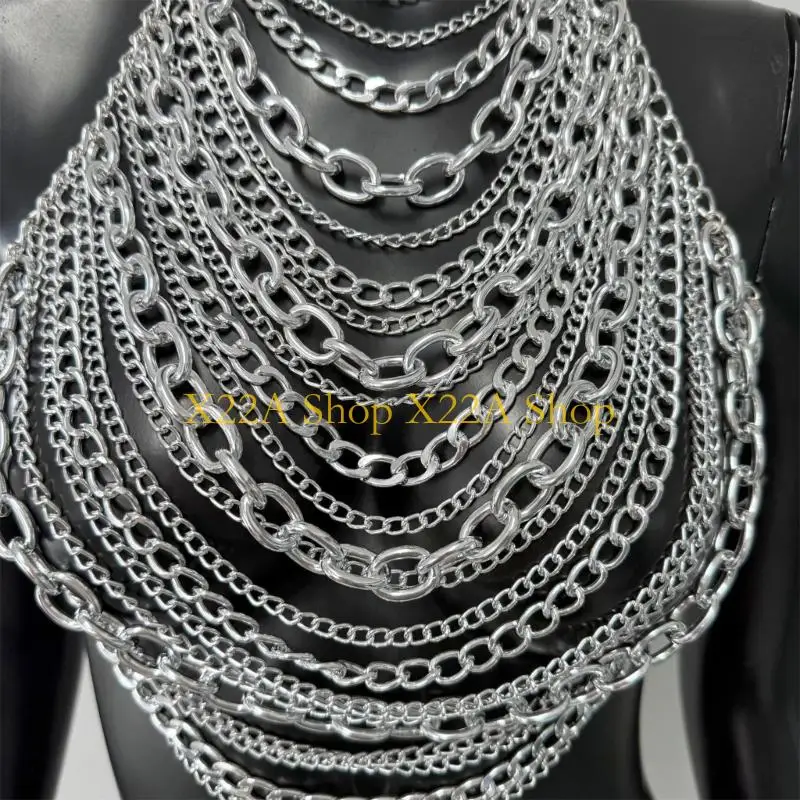 Unique Metallic Chest Chain Body Jewelry Cool Body Chain Necklace For Evening Event