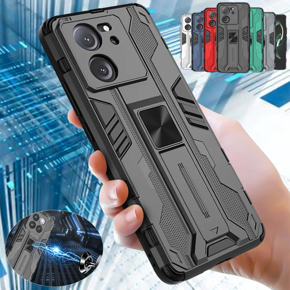 Shockproof Bumper Armor Case For Xiaomi Mi 13T 12T 11T 10T 12S Pro 11 Ultra 12 11 8 Lite 5G NE Magnetic Ring Stand Phone Cover