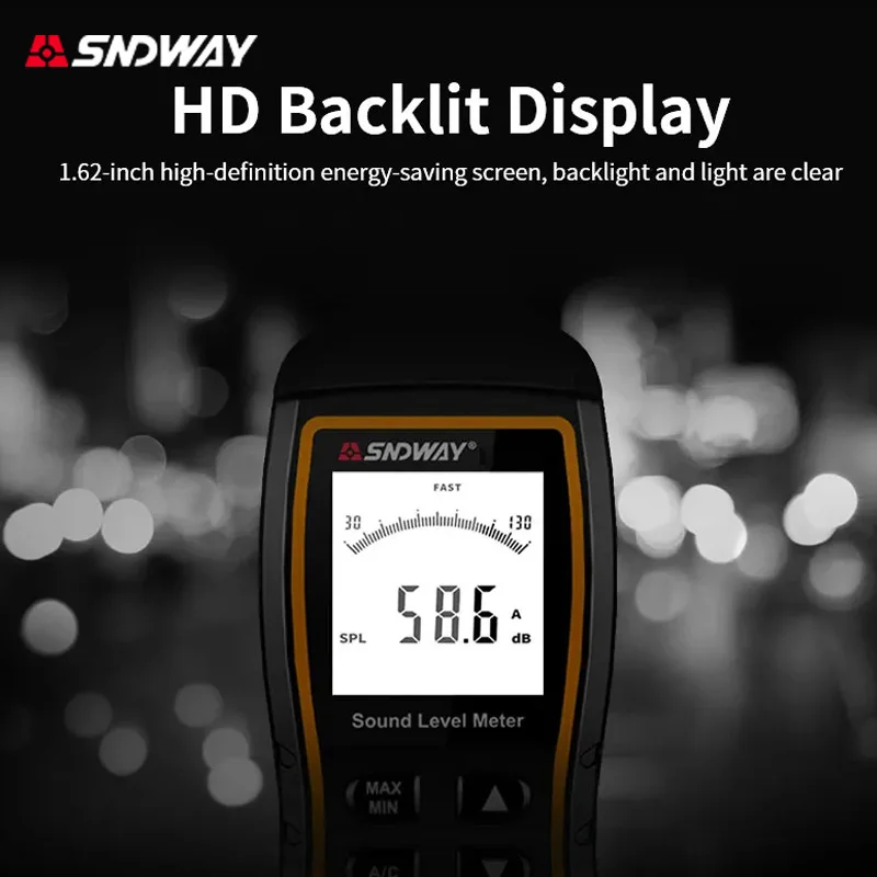 SNDWAY SW 523 524 Sound Level Meter 30 to 130 dB Detector Digital Professional Decibelimeter Noise Level Decibel Meter