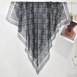 Malaysia Tudung Bawal Square Scarf For Women Floral Print Hijab Headscarf Premium Cotton Voile Soft Fashion Muslim Square Scarf