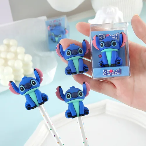 Imagen 2 del producto 16 Uds sacapuntas de punto dibujos animados lindo Lilo & Stitch herramientas de afilado para estudiantes papelería útiles escolares para niños al por mayor