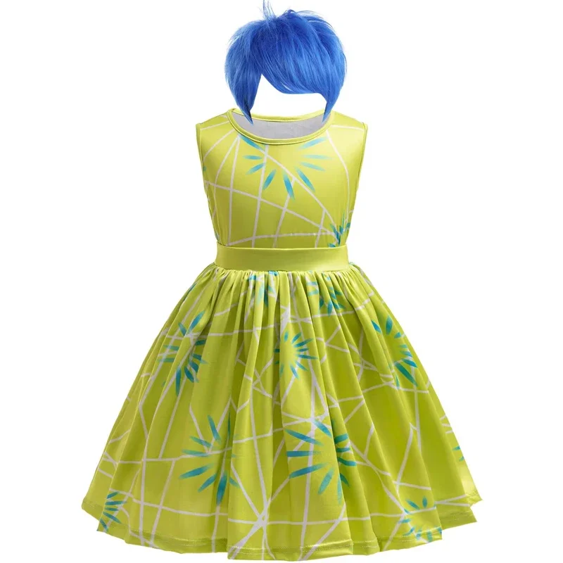 Ансамбль теннисного монитора и amusante pour fille avec jupe trapè à motif floral sans manches, ceinture, écharpe et perruque