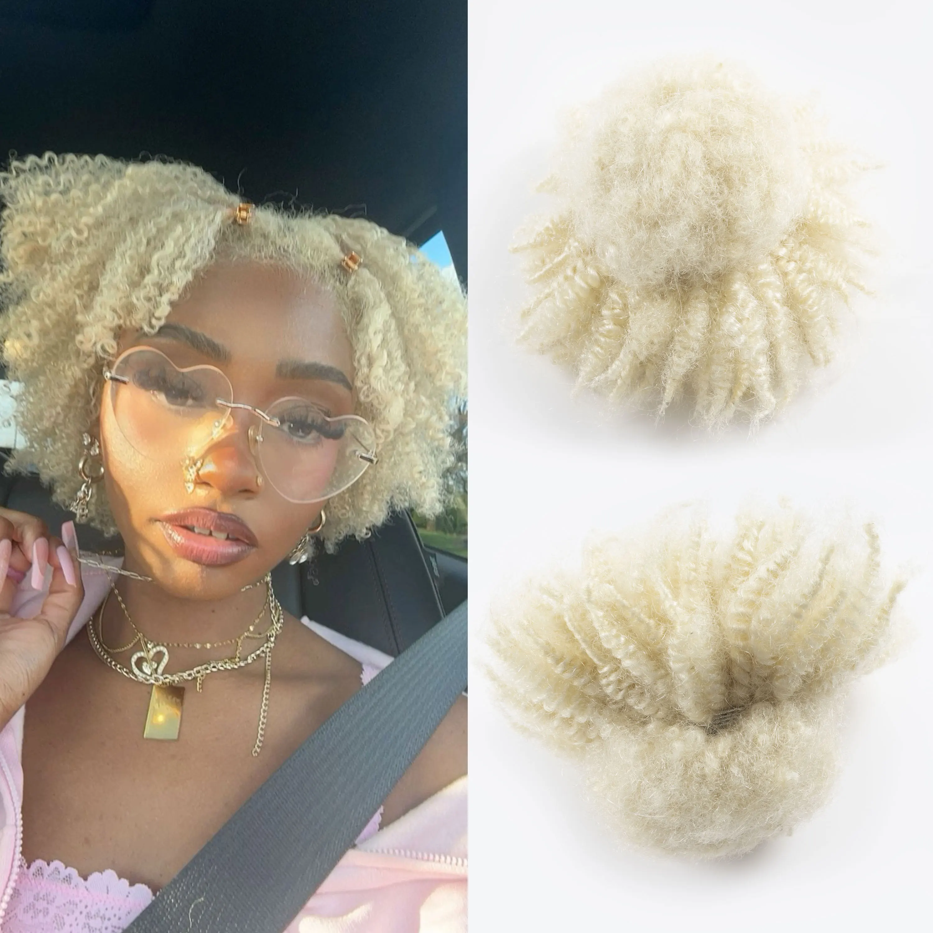 

Wholesale Afro Kinky Curly Bulk 60# Human Hair for Locs Twist Crochet 100% Human Hair Braiding Hair 8inch