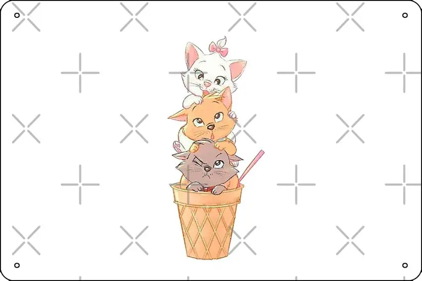 Aristocats! Poster Funny Metal Tin Sign for Home Kitchen Bar Room Garage Decor 