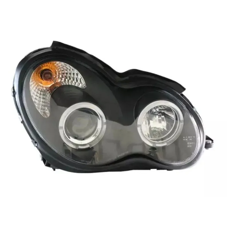 Car Headlight Fit for Mercedes-Benz C-class W203 2000-2007 Aperture LED Angel Eye Headlights Auto Exterior Accessories