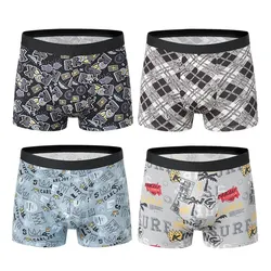 4 Pack European and American Size MEN'S Boyshort Comfortable and Handsome Young MEN'S Underwear Middle-aged Fat MEN'S Shorts.