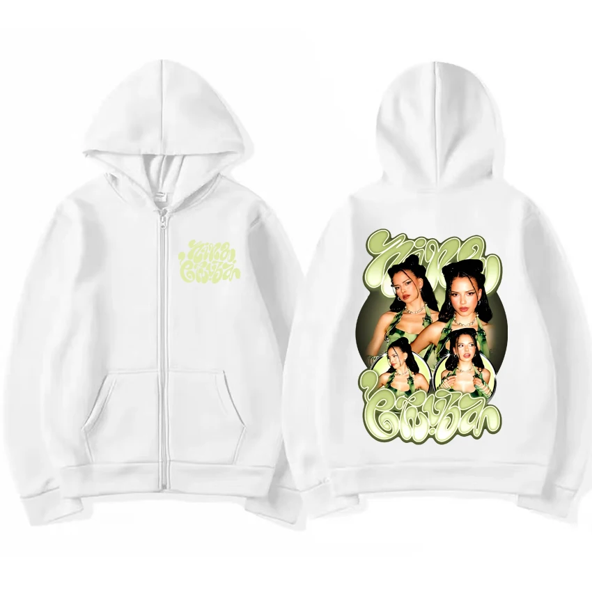 Nina Chuba Classic graphics Zipper Hoodie Coat 2025 new Vintage Style Men Women streetwear Oversized Unisex Fleece Zip-up Jacket