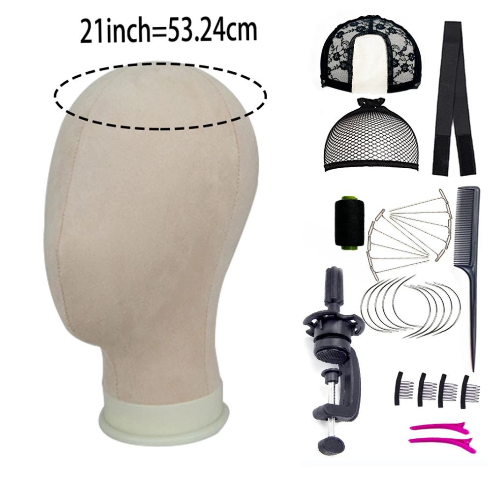 New Mannequin Head Wig Stand Canvas Block Head With Adjustable Mannequin Head Tripod For Wigs Making Display Wth Wig Caps T Pins