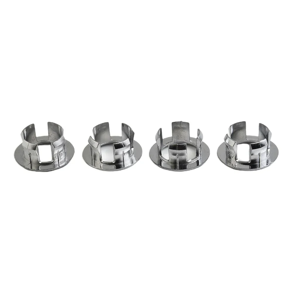 4pcs Sink Overflow Cover Rings ABS-Plastic Chrome Hole Round Drain Cap Bathroom Kitchen Basin Insert Replacing Accessories