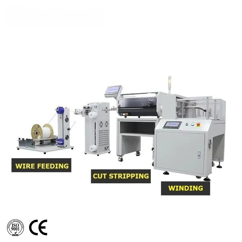 Fully Automatic Wire Cable Cutting Stripping Winding Machine Integrated Feeding System V-shaped Knife 0.5-6mm Wire