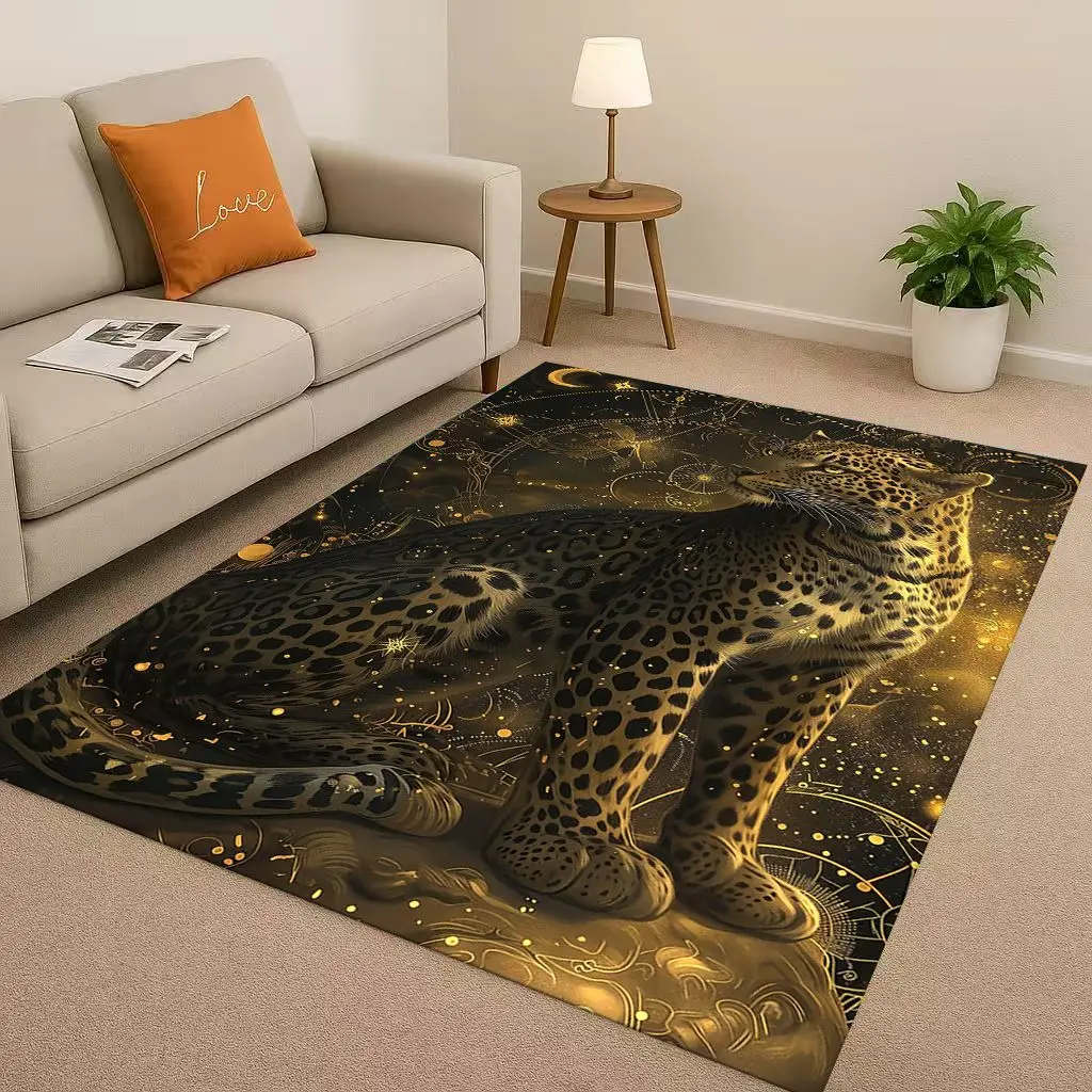 

HD Cheetah Leopard Beast living Room Non-Slip Area Rug Soft Carpet for Bedroom Playroom and Sofa ,Easy Clean Home Decor Doormat
