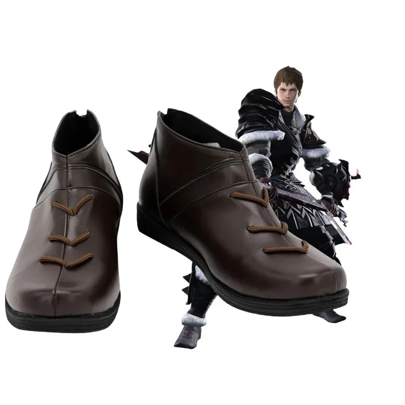 Game FF14 Final Fantasy Ardbert Cosplay Shoes Boots Halloween Accessorie Customized