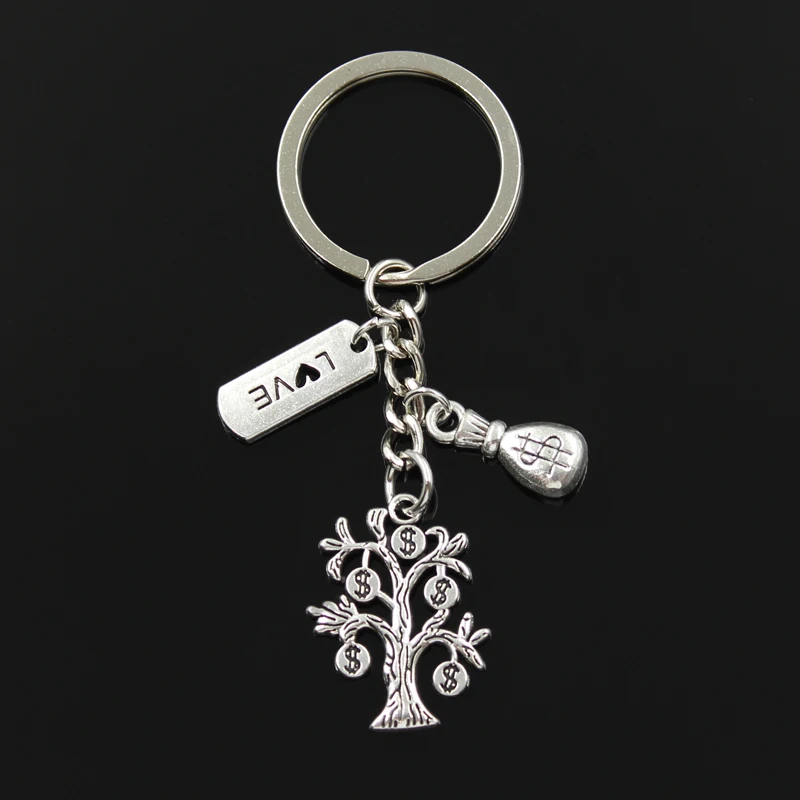 Love Money Tree Dream Purse Dollar Forever Diy Handmade Pendants Men Car Keychain Women Key Ring Jewelry Souvenir For Gift
