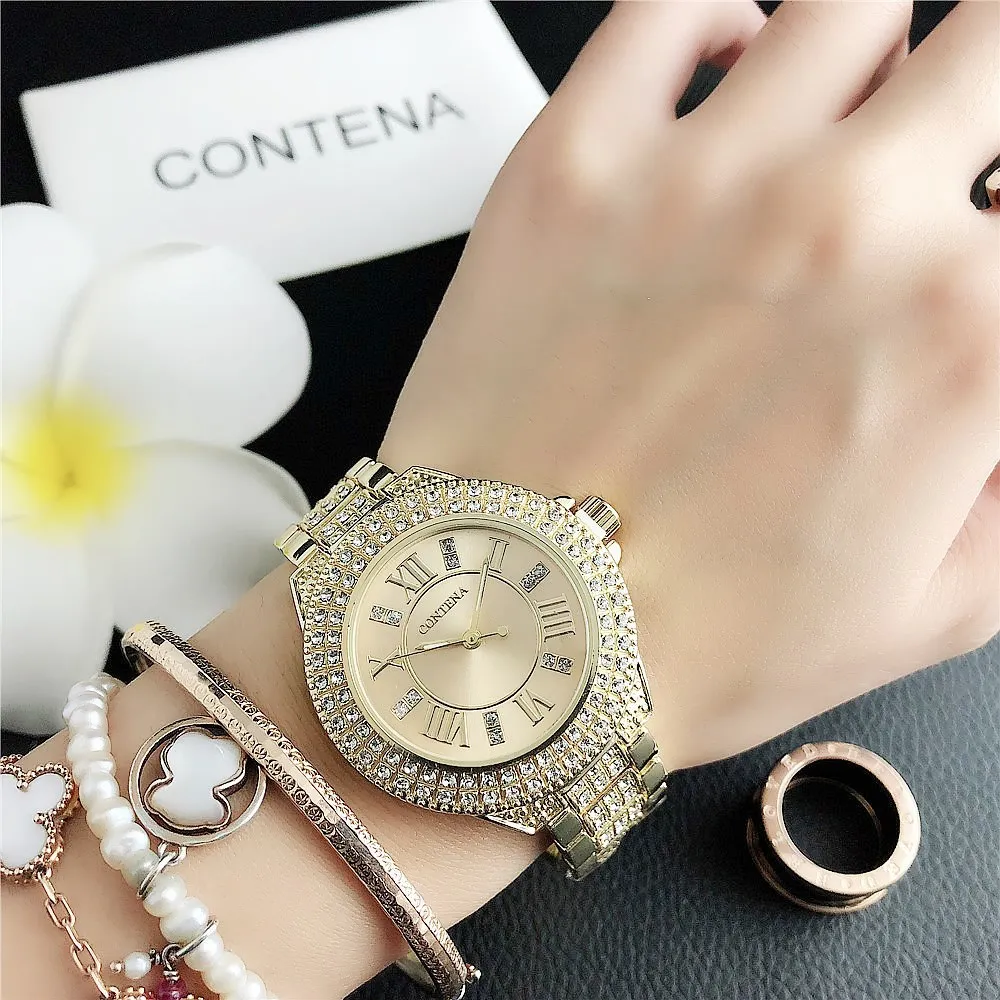 

Top Brand Watch Women Luxury Stainless Steel Full Diamond Quartz Watches for Women Fashion Dress Ladies Watches zegarek damski