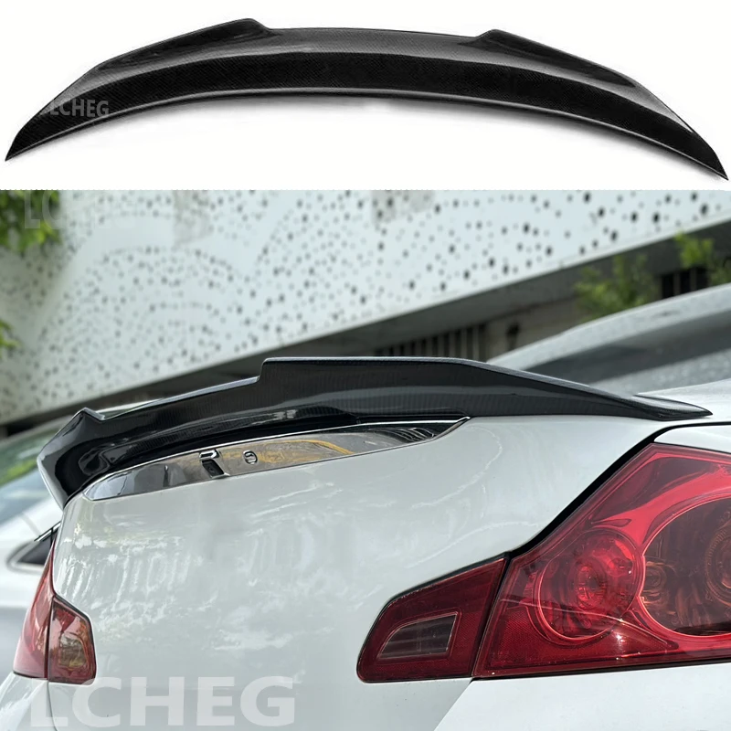 For  2007-2015 Infiniti G25 G35 G37 Q40 4 Door Sedan Rear Trunk Spoiler High Quality Real Carbon Fiber Spoiler