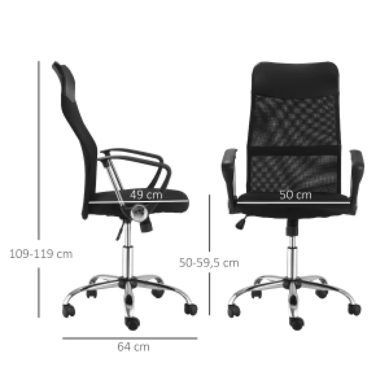 Silla De Oficina Con Malla, Silla De Escritorio Ajustable En Altura, Silla Ergonómica Para Juegos, Silla Giratoria Con Función De Balanceo, Negra — -59%, 159.58€ Coupon, from 110.90€ – 59% descuento – €110.90