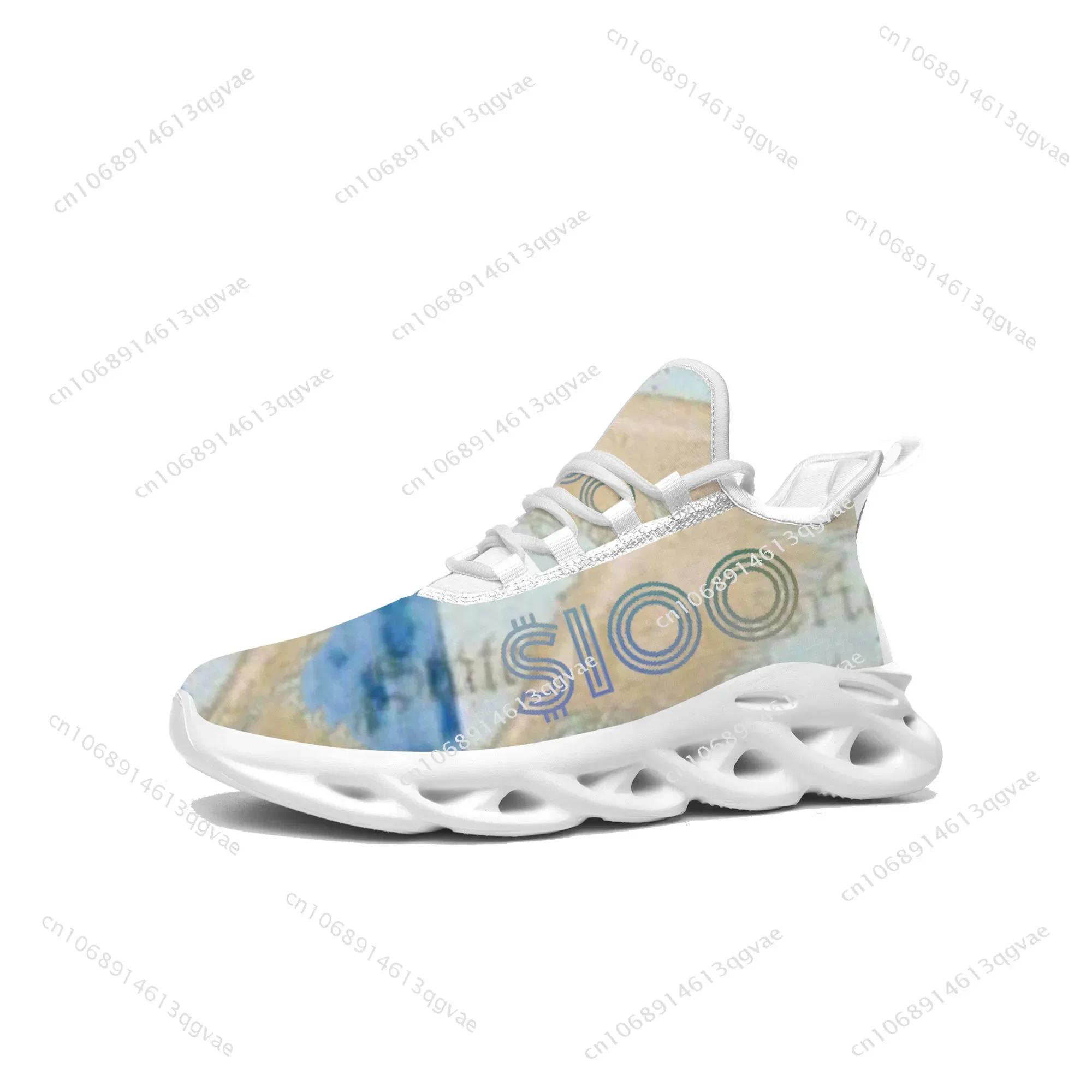 Dollar Printed Flats Sneakers Mens Womens Pop Sports Running High Quality Sneaker Lace Up Mesh Footwear Tailor-made Shoe White