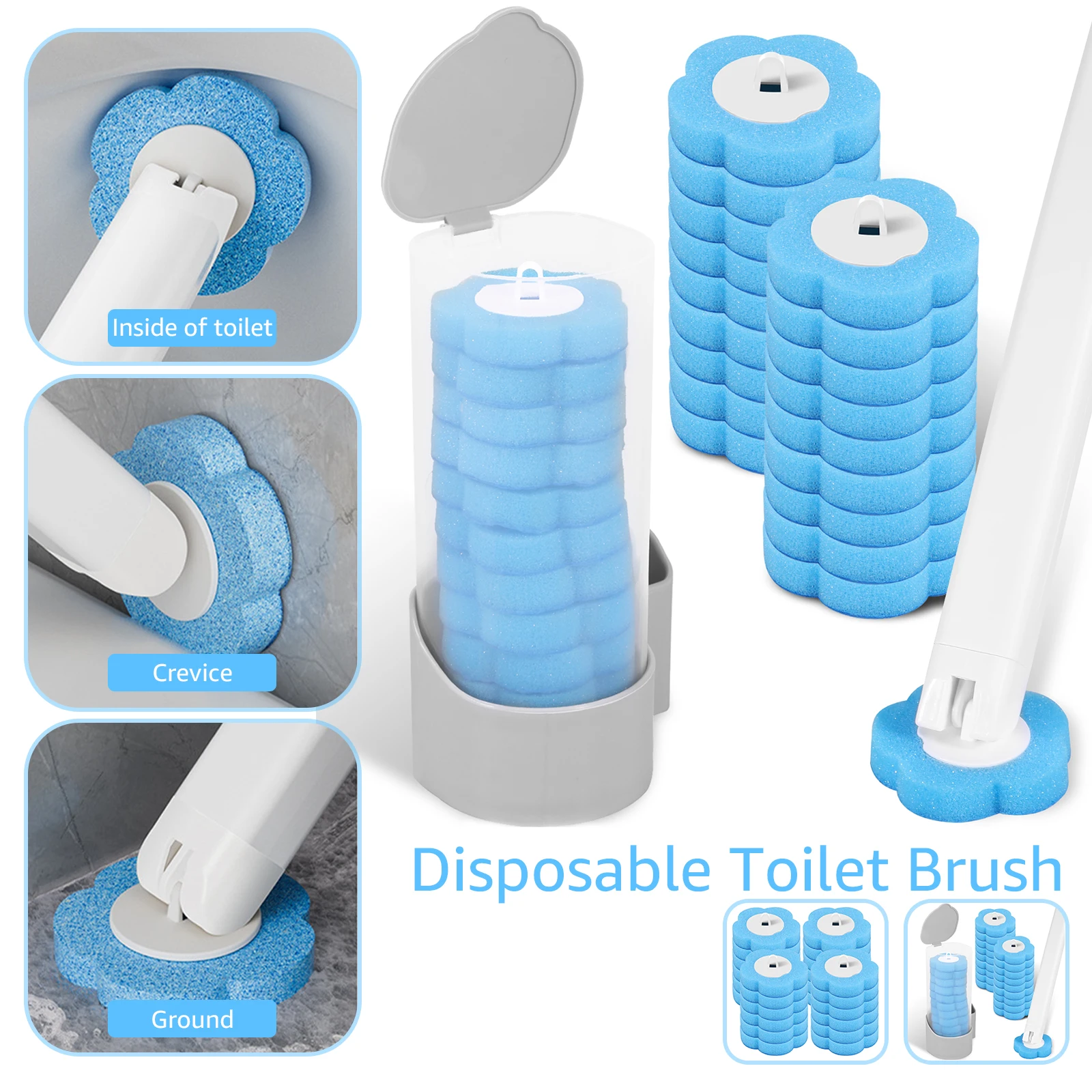 Disposable Toilet Brush Wallmounted Toilet Cleaner Replacement Head Cleaning Tool restroom Brush WC Kit Bathroom Accessories