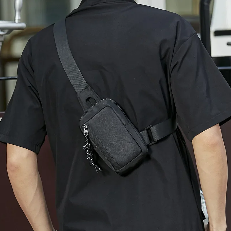 Men Sling Bag Mini Crossbody Bag Fashion Phone Purse Breast Shoulder Bags Boy Canvas Messenger Bags Male Small Mobile Pouch 가슴가방