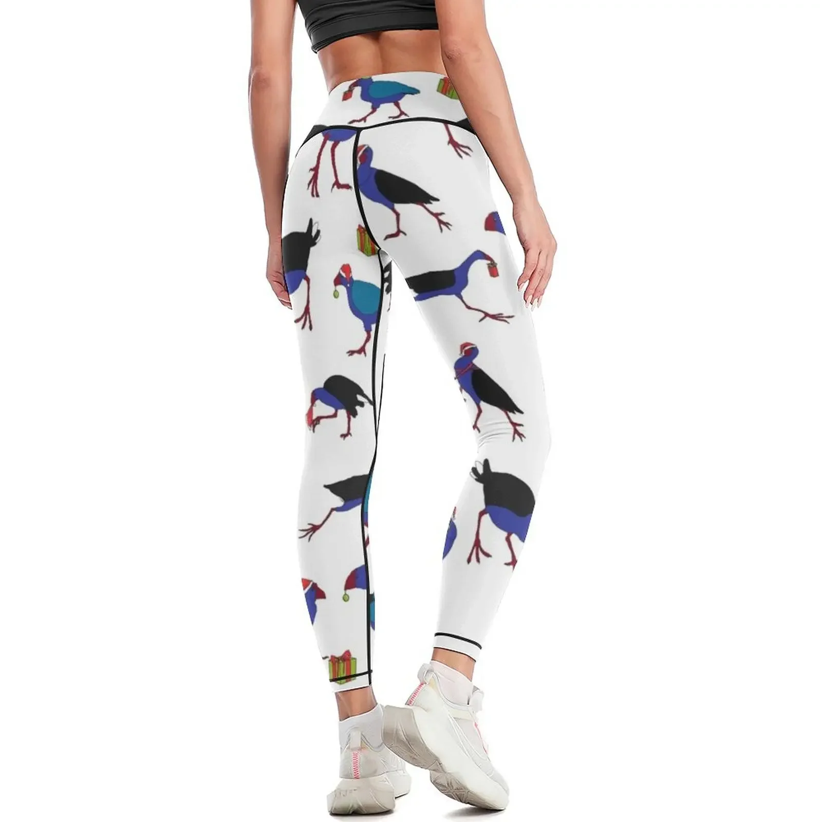 Pukeko and Takahe Party - White Leggings gym's clothing workout clothes for for physical Womens Leggings