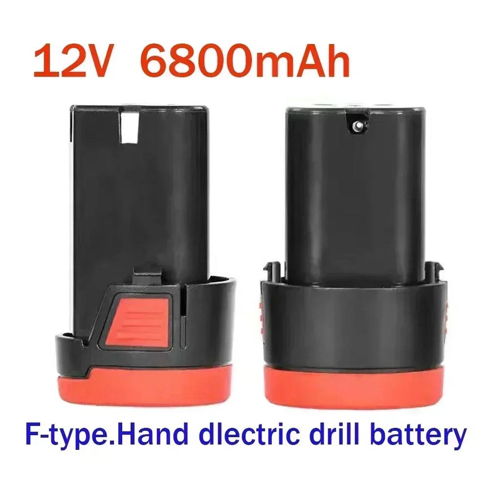 12V 6800 MAh Large Capacity Rechargeable Lithium-Ion Battery F-Type for Electric Tools Drill Bits Screwdrivers