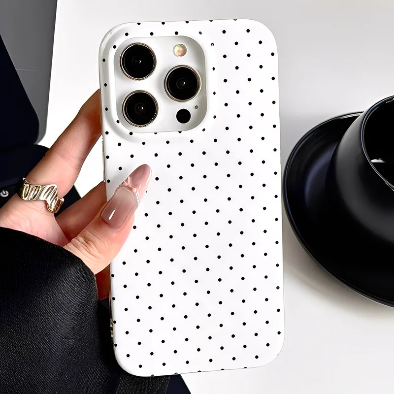Funda de moda con puntos circulares para iPhone 17 Air 16 15 14 13 12 11 Pro Max 14 Plus 16E, cubierta de PC suave con acabado brillante 3