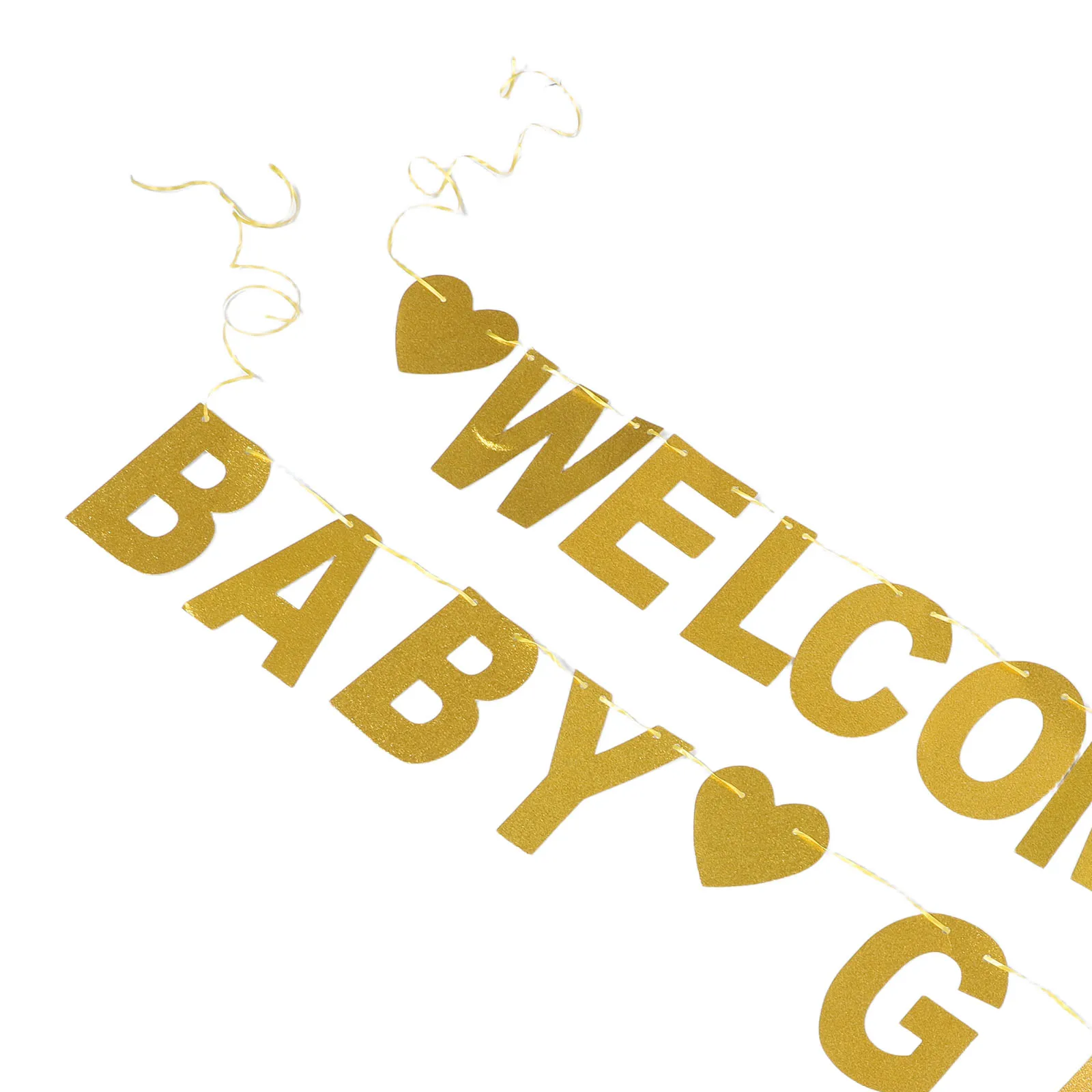 Birthday Banner Glitter Welcome Bunting Hanging Garland For Party Decoration Festival Gender Reveal Shower Supply