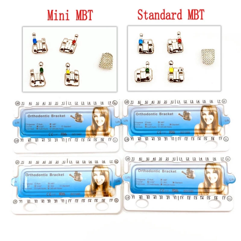 200pcs/10Packs Dental Orthodontic Metal Bracket Braces Dental Mini/Standard MBT Bracket 022