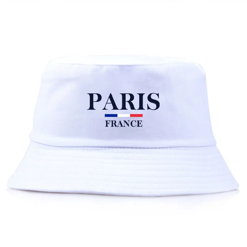 France Paris Printed Bucket Hat Woman Man Summer Sun Visor Caps Adult Daily Cool Cotton Fisherman Cap Girl Boy Double Side Caps