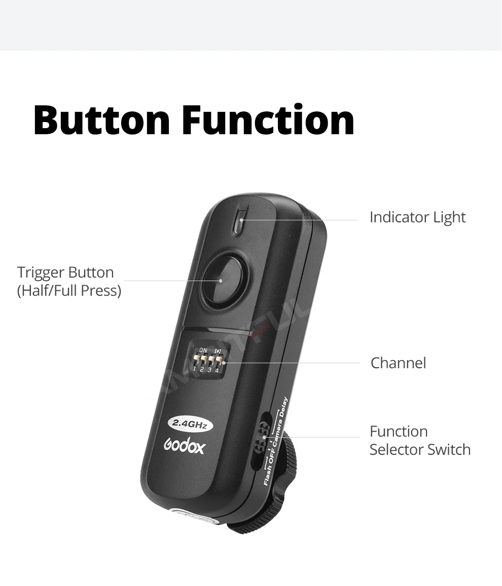 GODOX FC-16N Trigger + Ontvanger – 2,4 GHz – 16 Kanalen – Voor Nikon Camera’s – Studioflits En Speedlite