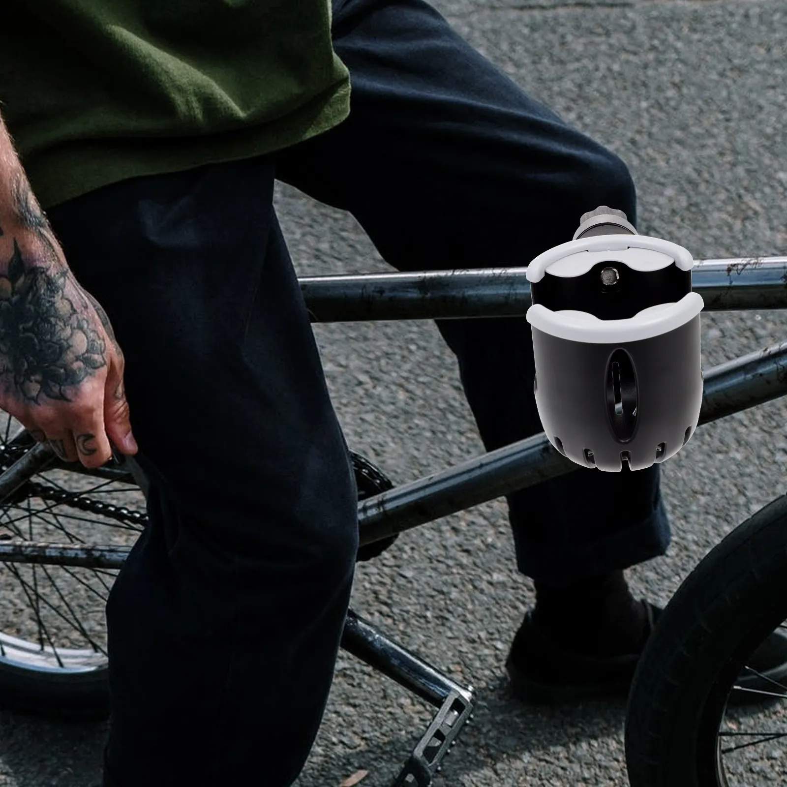 

Universal Rotatable Fast-Install Water Bottle Holder Fits All Handlebars Strollers Scooters Wheelchairs Shopping Carts Baby