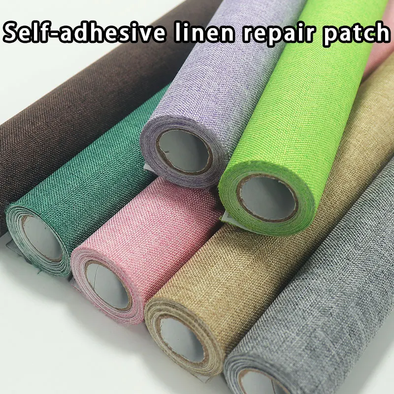 DIY Self Adhesive Linen Repair Patch 35x120cm Easy to Cut for Jewelry Box Picture Frame Decoration Tent Sofa Repair Handicrafts