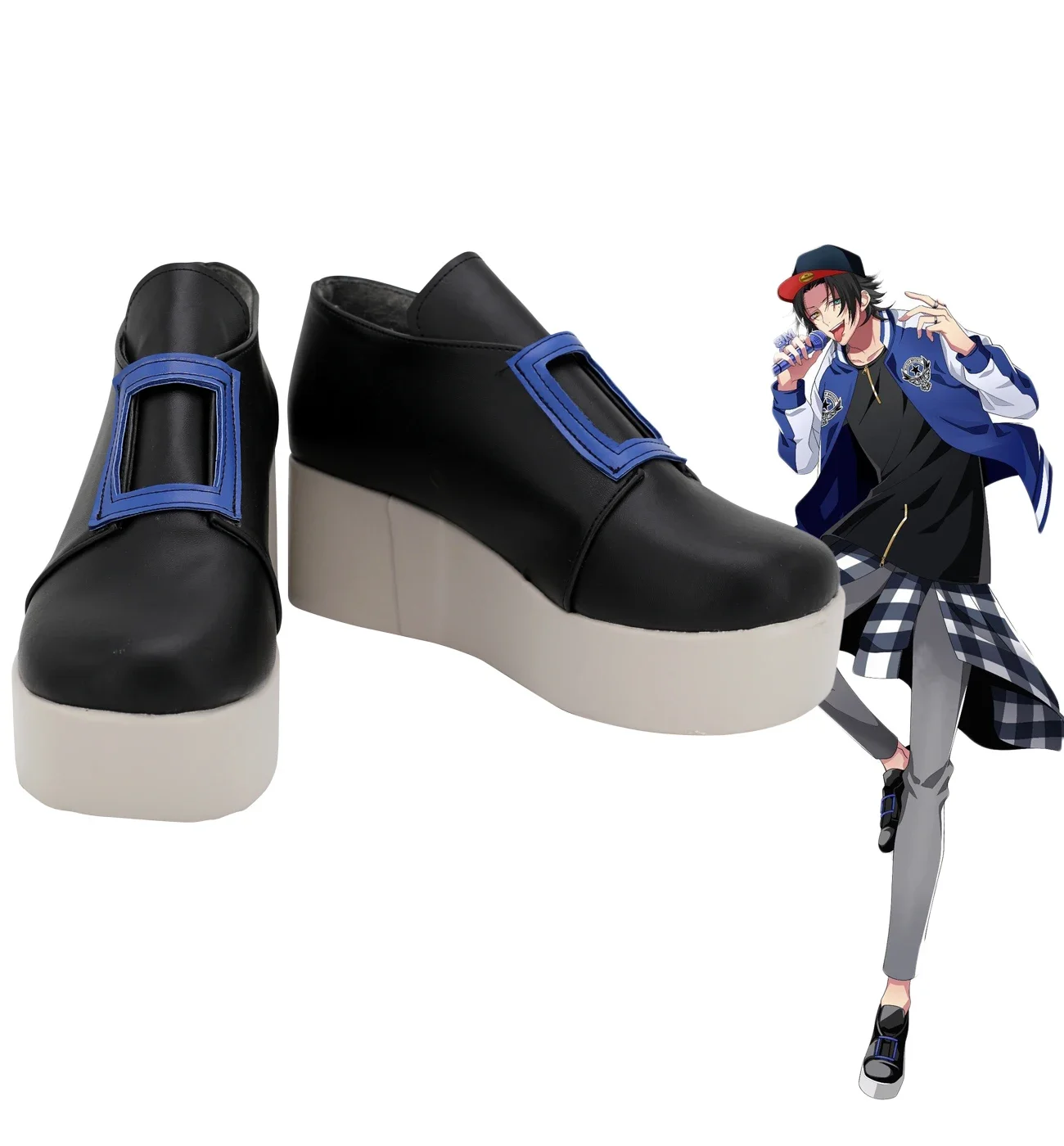 

Division Rap Battle DRB Jiro Yamada Cosplay Shoes Black Boots Custom Made Any Size