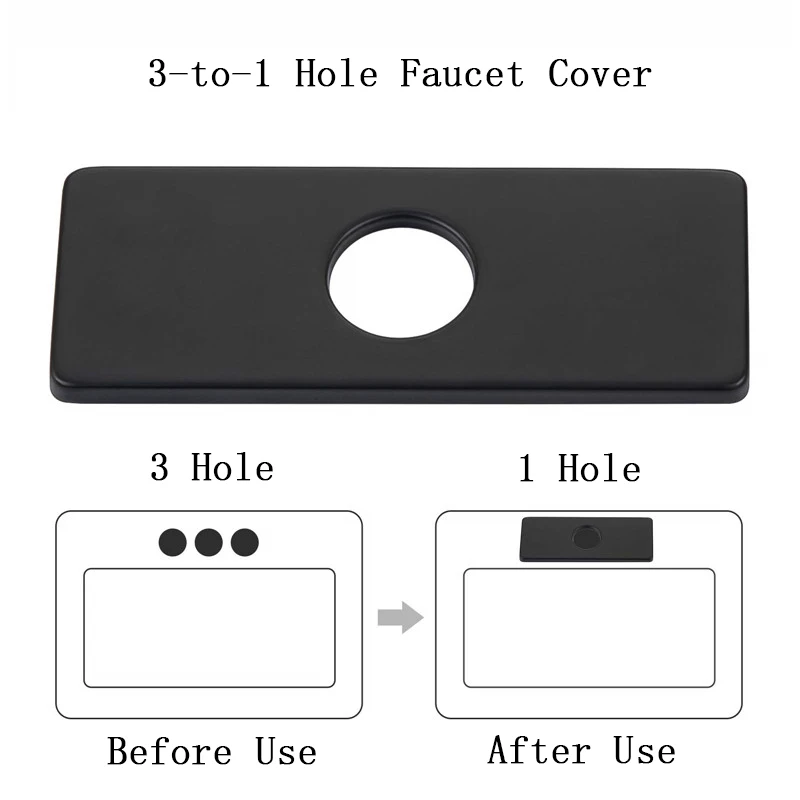 1PC Faucet Plate Hole Tap Cover Deck Plate Stainless Steel Bathroom Kitchen Sink For Most Single Hole Faucet