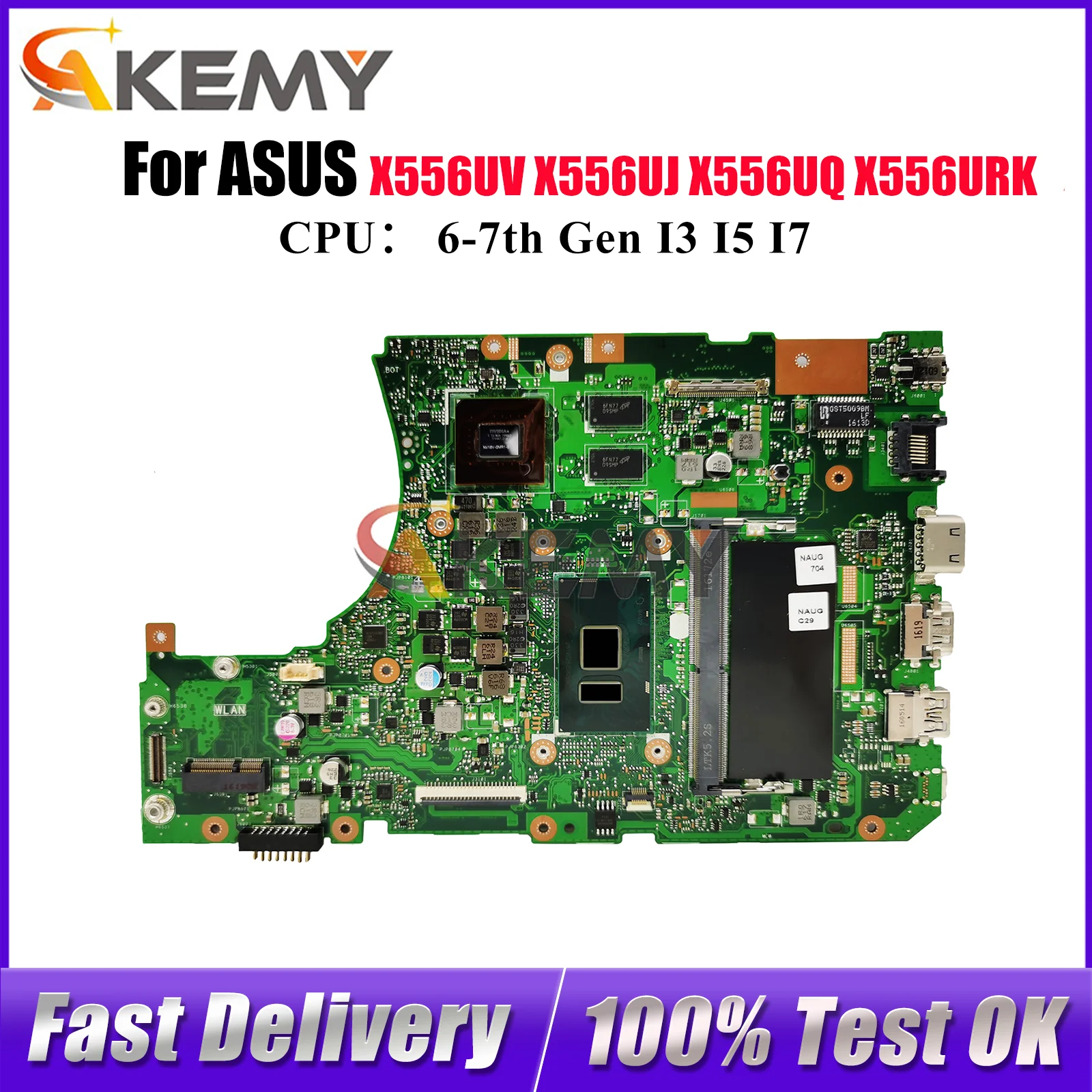 

X556UV Laptop Motherboard For ASUS X556UQ X556UF X556U X556URK X556UQK FL5900U VM591U X556UJ R558U Mainboard With I3 I5 I7 CPU