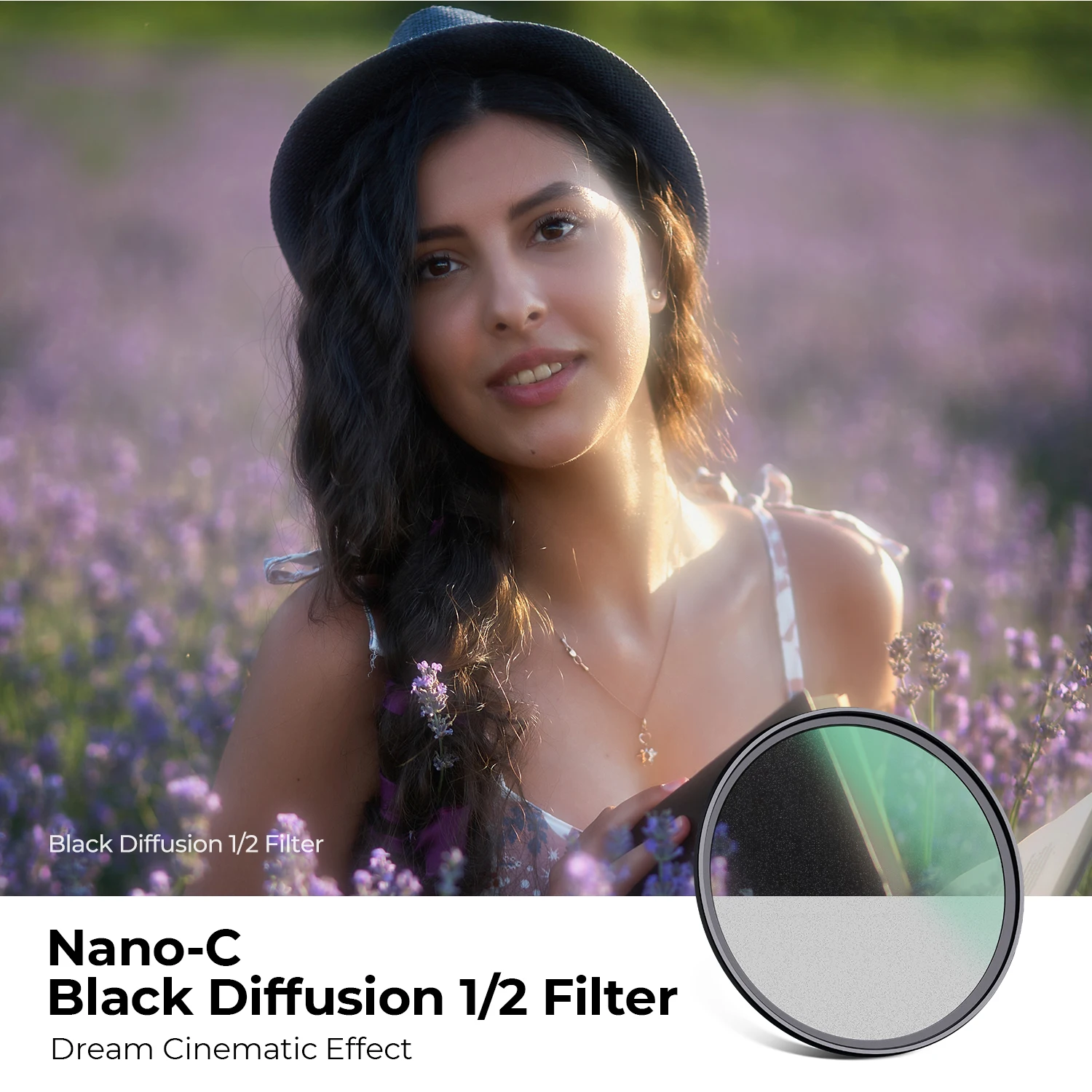 K&F Concept 1/2 1/1 1/4 1/8 블랙 미스트 확산 렌즈 필터 67 72 77 82mm Blcak Mist Filtro 49mm 52mm 58mm 62mm 67mm 77mm 82mm