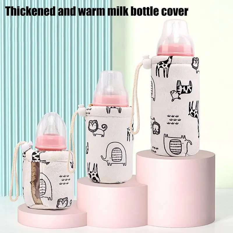 Universal Water Bottle Sleeve Baby Nursing Cup Feeder Holder Warm Covers Protector Portable Anti-fall Cup Cotton Cover Accessory