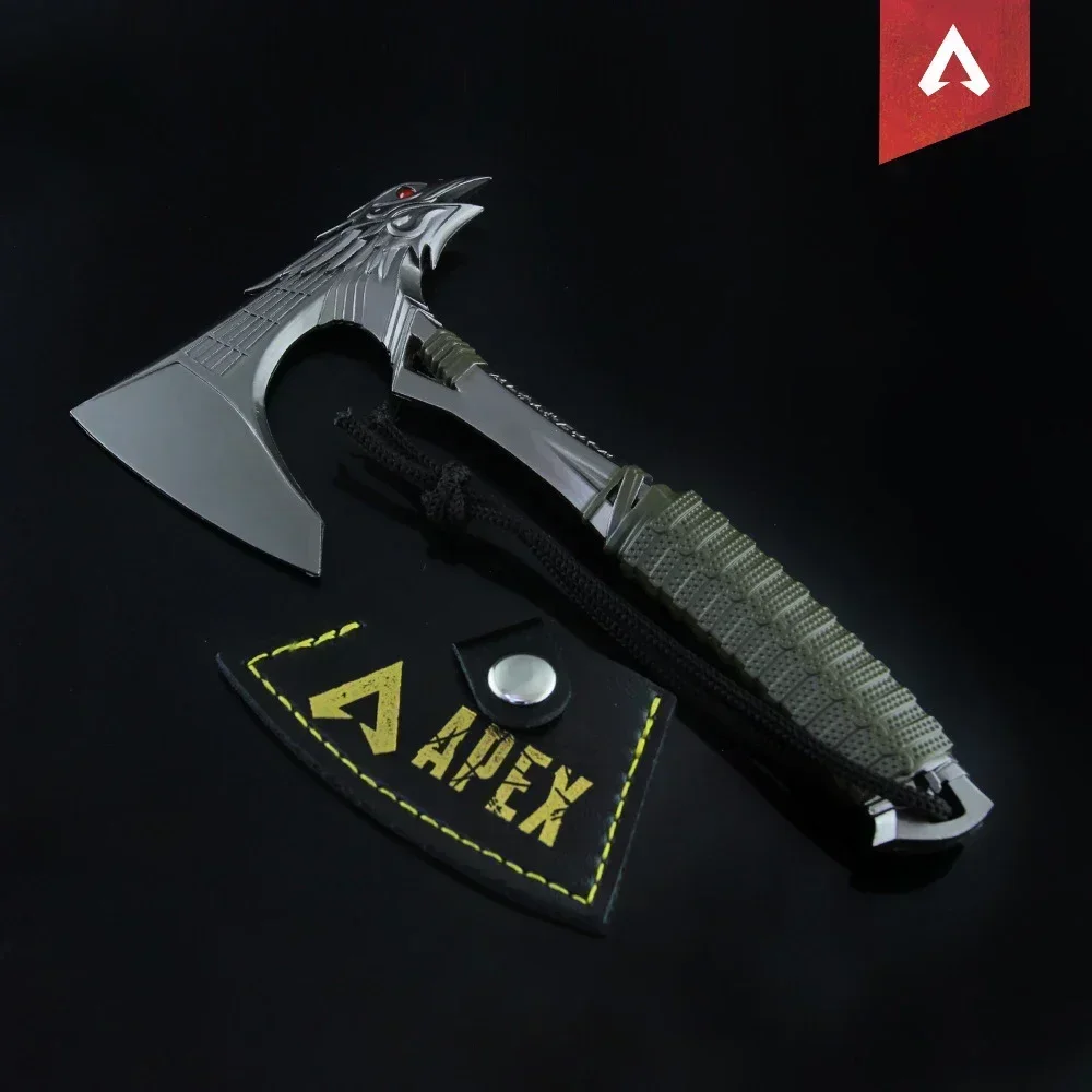 JX TOY 15cm Apex Bloodhound Heirloom Weapon Raven Bite with Holster Alloy Model Collectible Game Ornaments Steel Axe Katana Boys